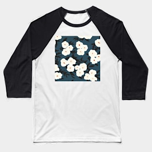 White Flowers Baseball T-Shirt